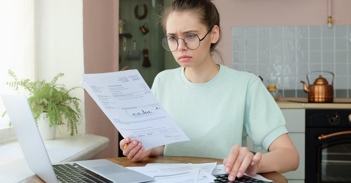 frustated woman with financial troubles