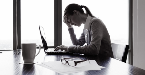 stressed woman in office