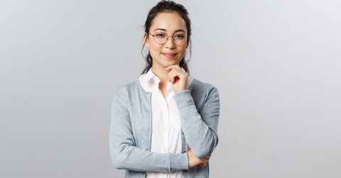 Smiling woman wearing a sweater