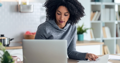 Woman working on computer