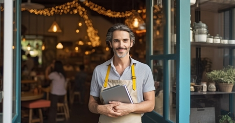 A happy small business owner