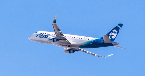 Alaska Airlines plane taking off