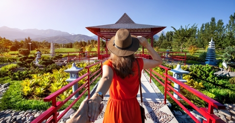 Woman traveling in Japan
