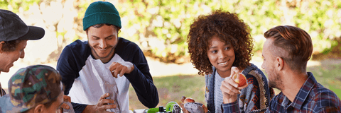 twentysomethings having lunch