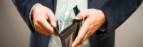 person opening wallet