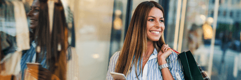 Smiling woman shopping