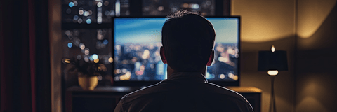 person watching television