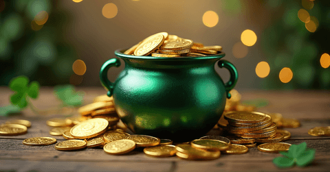 Pot of gold with coins