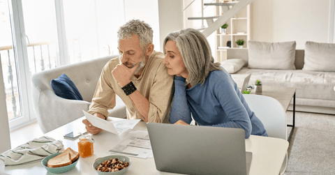 Senior couple planning finances