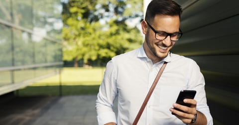 Man looking at phone