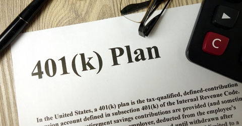 401k Plan with calculator pen and glasses