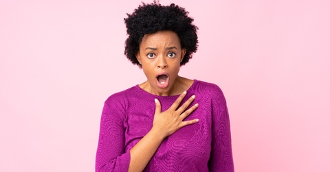 african american woman surprised and shocked