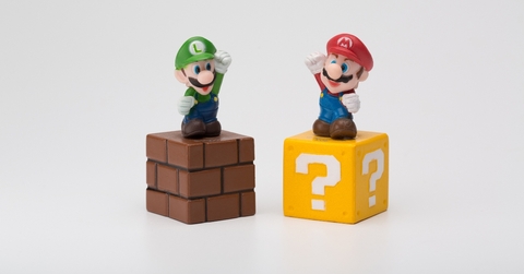 Mario and Luigi on blocks