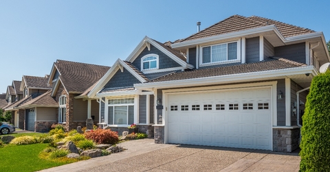 houses in suburb at summer in the north America 