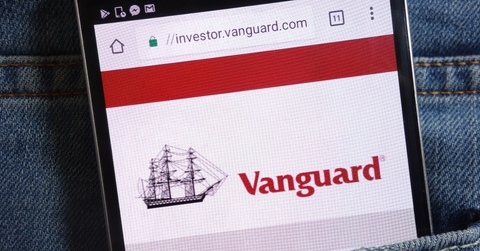 Vanguard website displayed on smartphone