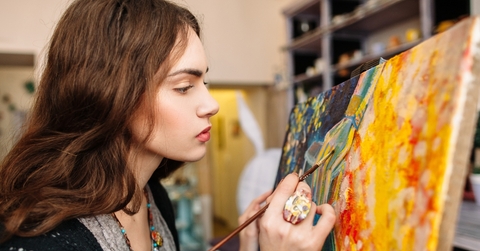 painter paints in her studio