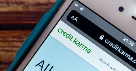 credit karma website on smartphone 