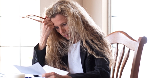 woman worried about bills