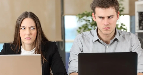 Two angry colleagues having a disagreement.