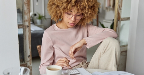 african american woman managing budget