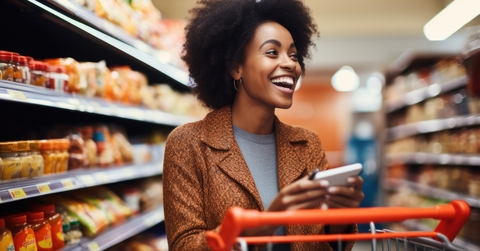 woman shopping at the grocery store