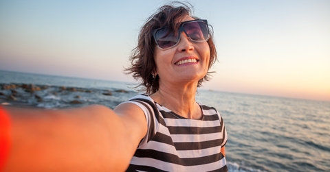 mature woman  makes selfie