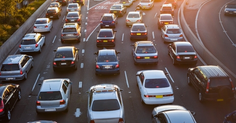 cars driving in traffic