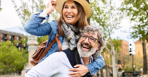 senior couple enjoying summer vacation
