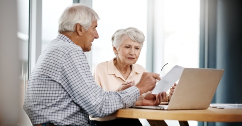 senior couple working on their finances