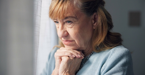 senior woman mourning