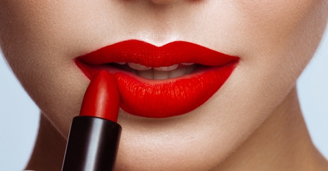 beautiful girl with red lips