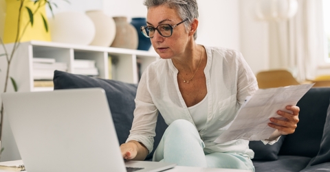 woman researching debt inheritance