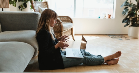 woman working from home