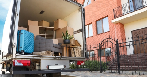 moving boxes and furniture Van