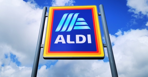 commercial sign of aldi