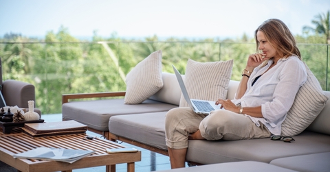 woman working on a laptop