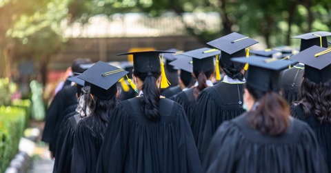 graduates line up for the graduation ceremony