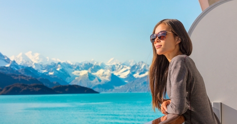 woman relaxing on balcony