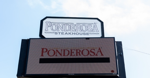 Ponderosa Steakhouse billboard Pearland texas