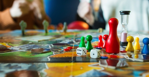 Board game concept with dices