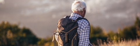 senior man hiking