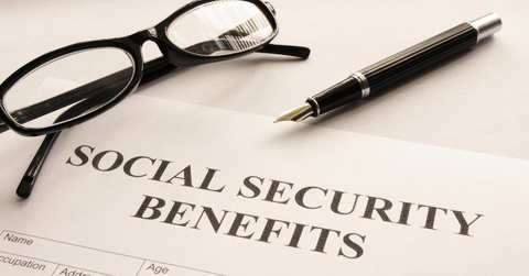 social security benefits form at table