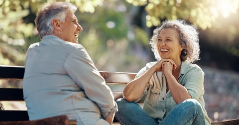 senior couple enjoying summer