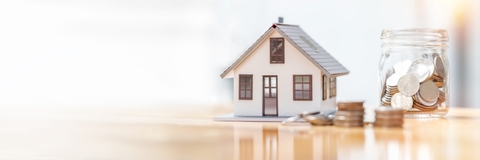 house model money coins saving concept