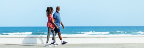 leisurely walk by the sea