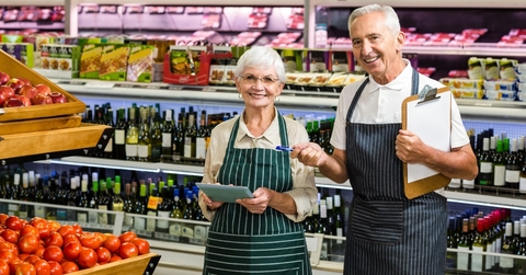 smiling senior workers