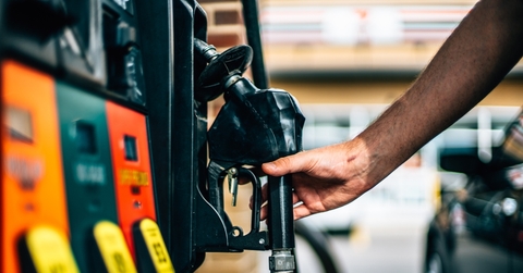 gas station pump with hand