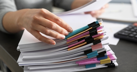 office employee with documents