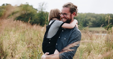 Dad having fun with daughter