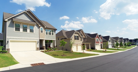 Street of suburban homes